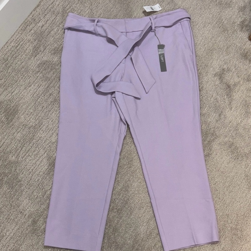 LOFT NWT Lavender Tie-Waist Cropped Pants